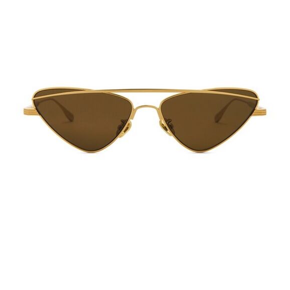 DEVON WINDSOR Nairobi Sunglasses Goldtone Metal Frame Brown Lens 57-10-150 - Picture 1 of 12